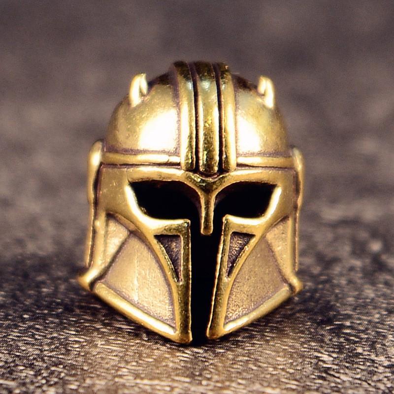 Brass Bull Horn Helmet Pendant Keychain EDC Accessory Spartan Warrior Star Wars Inspired Decor Brass