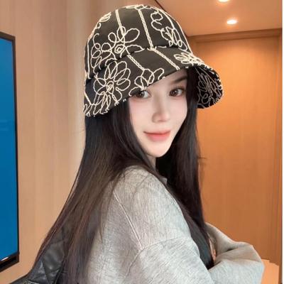 Sun Hat Embroidery Big Eaves Hat Casual Style Cap Summer Bucket Hat Fashion