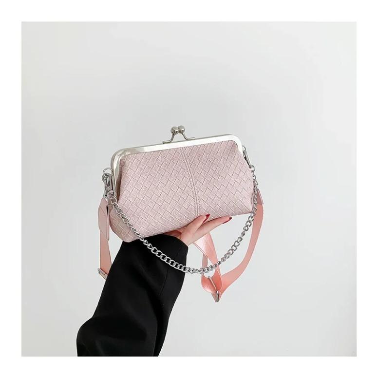 Knitting Thread Solid Hasp Evening Bag Fashion Versatile Shoulder Bags  New Fashion Hot Sale Chain Top-Handle Bags for Women