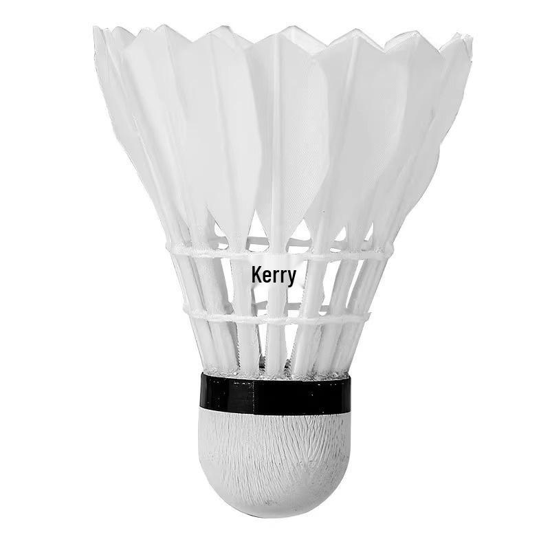 12-Piece Durable Goose Feather Wind-Resistant Badminton Shuttlecocks for Competition and Training