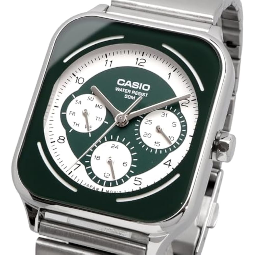 [CASIO Standard Round Rectangle 24 Hour Display Multifunction Analog Men's Watch MTP-M307D-3BV Gr...