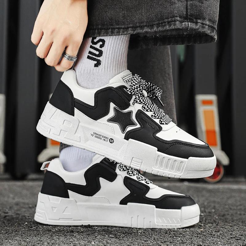 Fashion Green Star Chunky Men's Skateboard Sneakers Non-slip Breathable Men Casual Sports Shoes Comfortable Man Trendy Sneakers