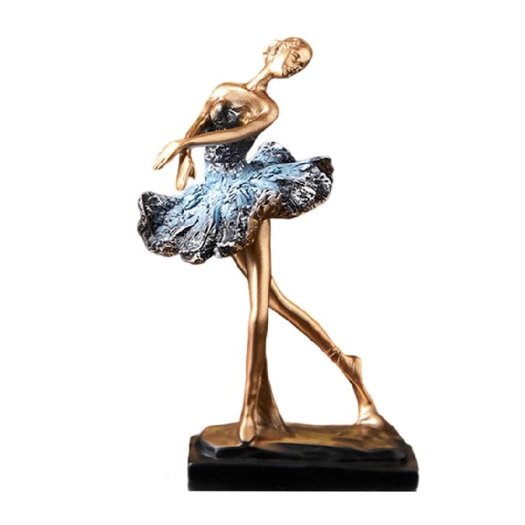 Resin Ballet Dancer Sculpture Girl Figurines Elegant Statues  Decoration for Cabinet Desktop