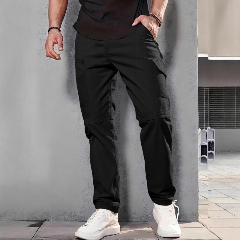 Men's Solid Color Casual Removable Overalls Outdoor Mountaineering Fishing Shorts Trousers Two Wear 7