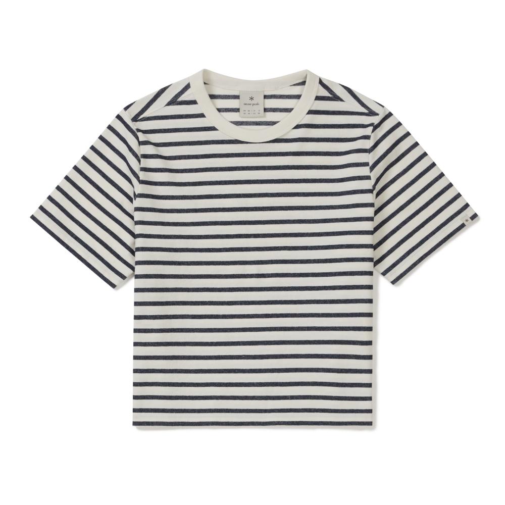 [Snowpeak] Sorona Women's Stripe Short-Sleeve T-shirt Navy (S26MWFTS69)