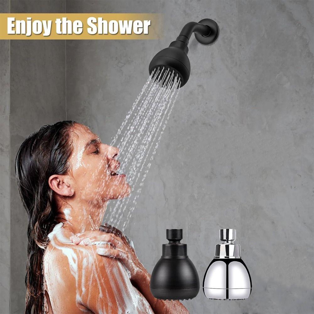 Silicone Nozzles Shower Heads Powerful Water Flow 360 Rotation Spray Shower Matte Black Rustproof Rain Shower Head Bathroom Use