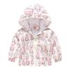 Toddler Kids Cartoon Print Hooded Jacket Boys Girls Lightweight Windproof Zip Up Casual Outerwear Coat