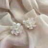 White Flower Petal Stud Earrings Spring And Summer Niche High-End Earrings Earrings Women'S Pure Temperament Simple Jewelry