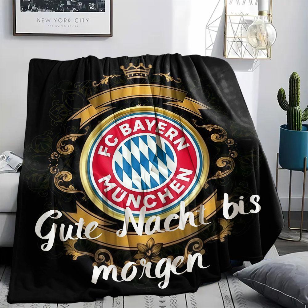 1PC FC Bayern Munchen Patterned Flannel Blanket Suitable For All Seasons for Home Decor Warmth and Comfort Gifts Holiday Present