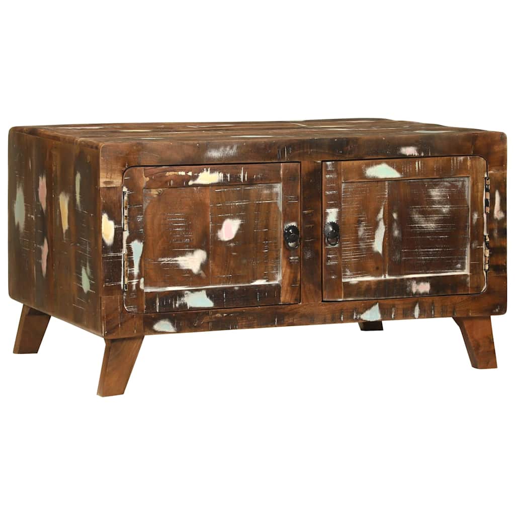 Multicolored Coffee Table Solid Upcycled Wood
