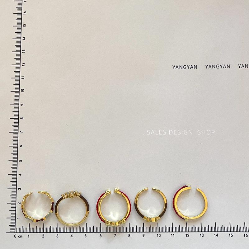Elegant Red String Lucky Ring with Copper Coin and Micro-Inlays - Versatile, High-End Style for the Index Finger