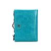 CONTACTS Cartera de Cuero Genuino para Mujer con Cierre de Beso Billetera Pequeña de Metal para Monedas Cierre de Broche y Cremallera Bolsillo para Monedas Portatarjetas de Crédito RFID Mini Cartera