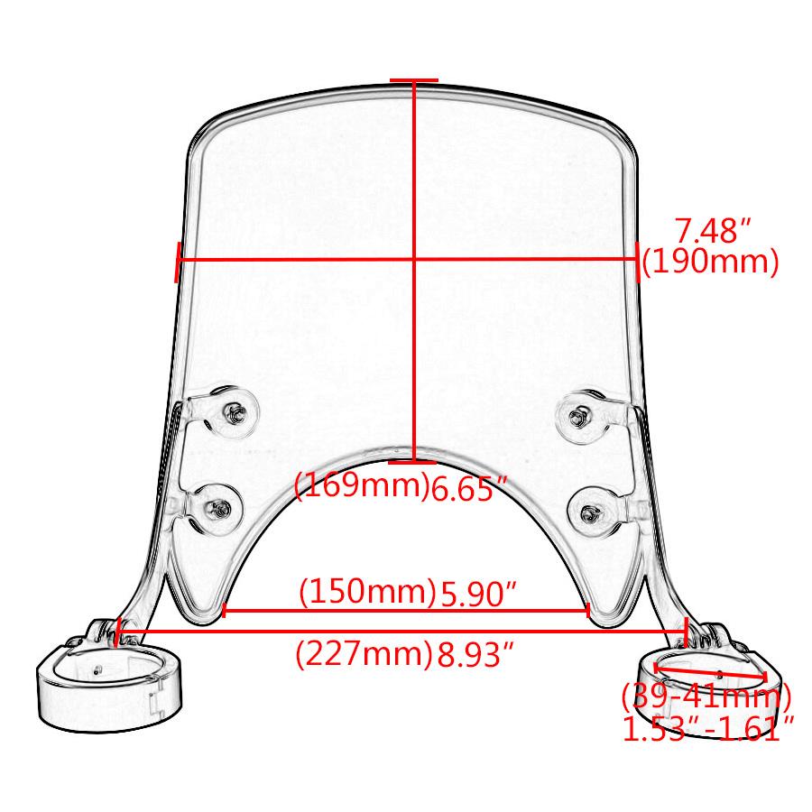 Motorcycle Part Wind Deflector Windshield Transparent Windscreen Compatible 39mm For Harley Sportster 883 X48 Iron 1200 SuperLow