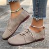 Summer Low Top Large Size Lace Up Women's Single Shoes Durable and Comfortable Flat Shoes Outdoor Soft Soled Casual Shoes