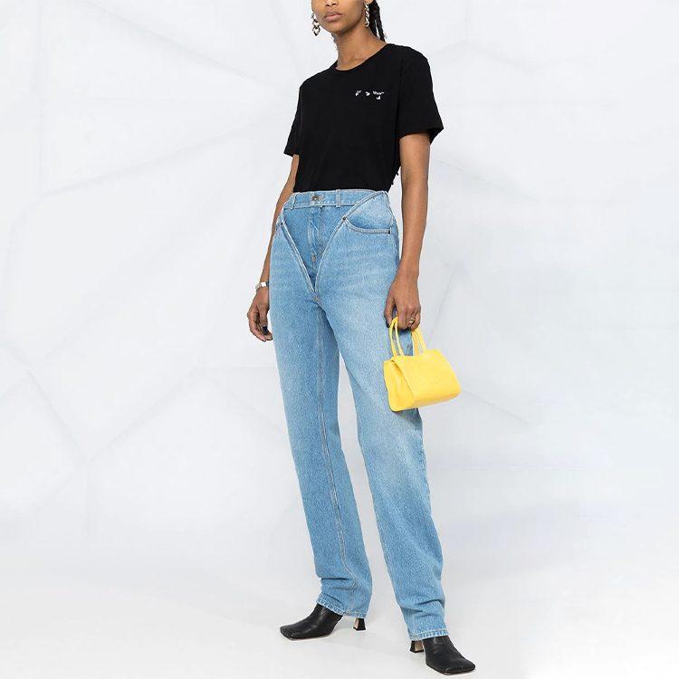 OFF WHITE Koszulka Damska SS21 Czarna OWAA049R21JER0011009