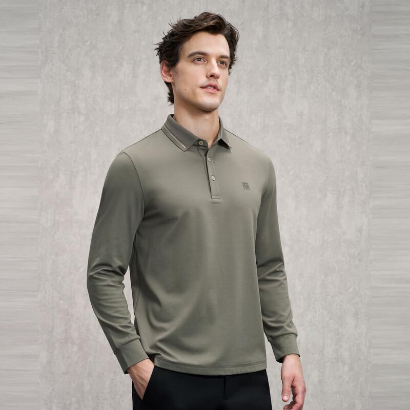 EMZ Men s Warm Brushed Long Sleeve Polo Shirt L