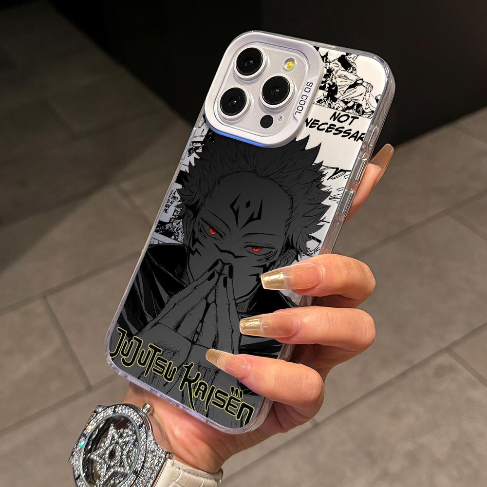 Jujutsu Kaisen Sukuna Telefoonhoesje voor Samsung Galaxy S26 S25 Edge S24 S23 S22 S21 FE S20 Ultra Plus 5G Zilver Harde Cover