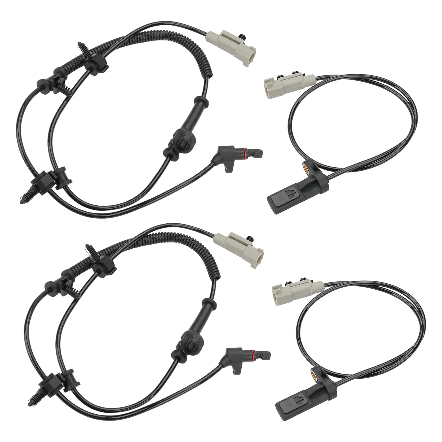 4 Pcs ABS Wheel Speed Sensors Compatible with Jeep Grand Cherokee Commander 2006 2007 2008 2009 2010, Front and Rear abs Sensors, Replacement for