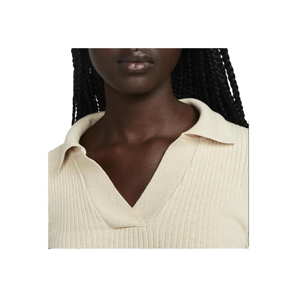 Nike FW22 Solid Color Polo Sweater With Collar Women Tops Off-White DN3221-219