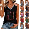 Women’s V Neck Casual Short Sleeve T Shirt Top with Letter Print Loose Fit Style Lightweight Comfortable