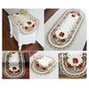 40*85cm Decoration Wedding Decoration Vintage Embroidered Lace Tablecloth Vintage Tablecloth Oval Floral Tablecloth Cushion