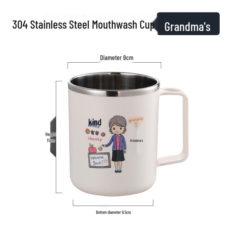 304 Stainless Steel Cartoon Antibacterial Mouthwash Cup for Kids - Durable and Mildew-Resistant