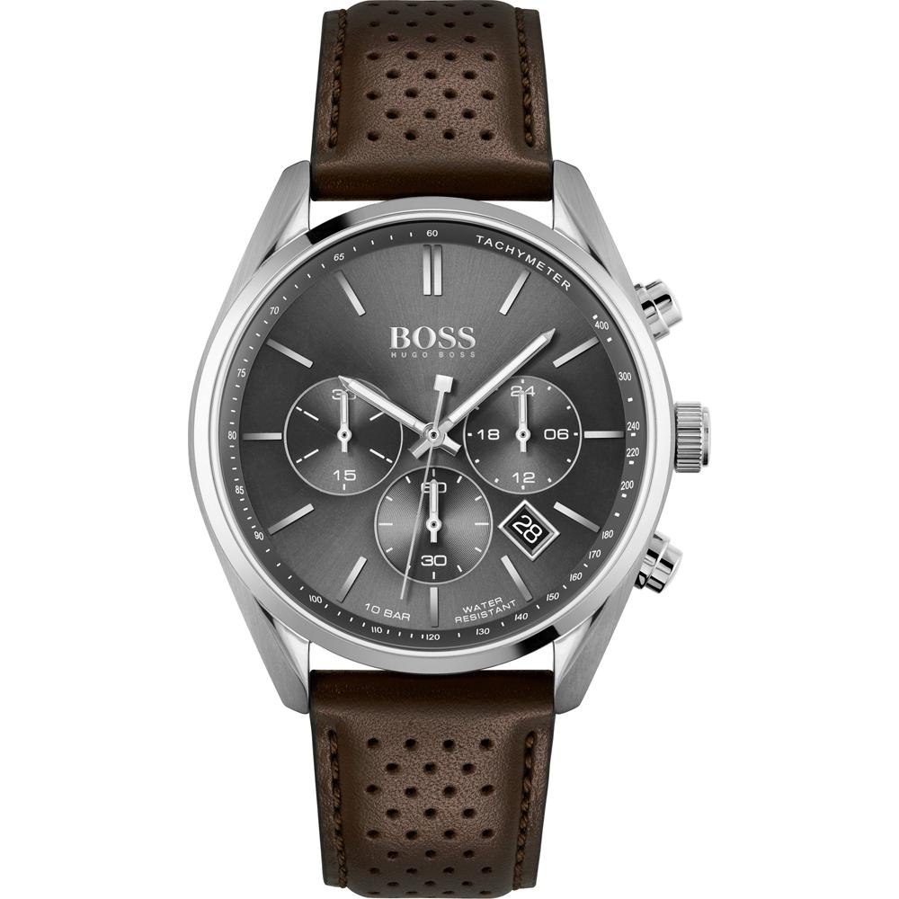 BOSS Champion Grey Dial Brown Leather Men s Quartz Watch 1513815 серый