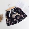 Women's Summer Cotton Silk Drapey Floral Shorts with Elastic Waist