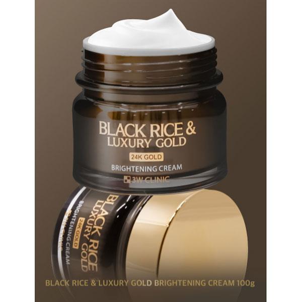 3w Clinic Black Rice & Luxury Gold Brightening Cream 100g