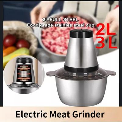 2L/3L Large Capacity Electric Meat Grinder Multi-function Veg Chopper Household Stainless Steel Sausage Food Processor