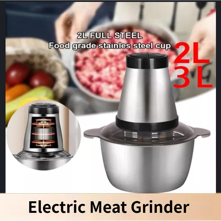 2L/3L Large Capacity Electric Meat Grinder Multi-function Veg Chopper Household Stainless Steel Sausage Food Processor
