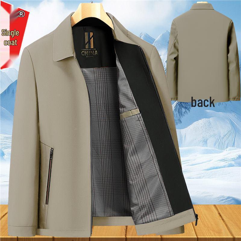 

Men s Winter Clothing Set: Fleece-Lined, Thickened Jacket for Middle-Aged & Elderly, Autumn/Winter, Lapel Style, Cotton-Padded for Dad & Grandpa XL, 110-130 lbs
