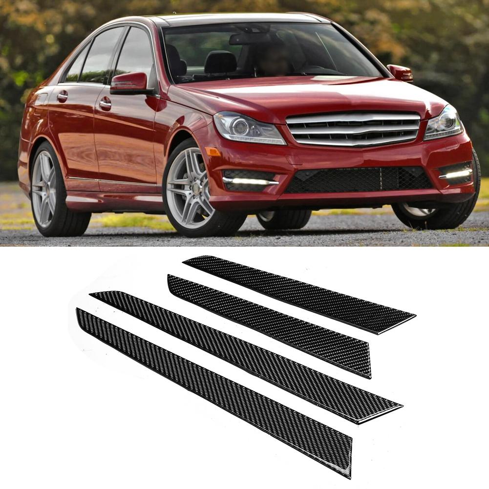 4PCS Interior Door Panel Cover Trim Real Carbon Fiber Fit for Mercedes C Class W204 07 13