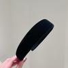 Korean Retro Elegant Velvet Sponge Headband Winter High Cranial Top Wide Edge with Red Press Hair Clamp