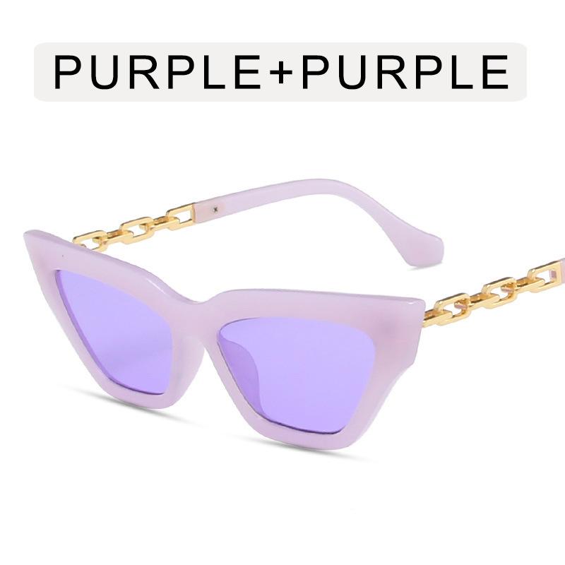 New Fashion Sunglasses Women Cat Eye Shape Metal Chain Leg Sun Glasses Women European American Style Women’s Sunglasses