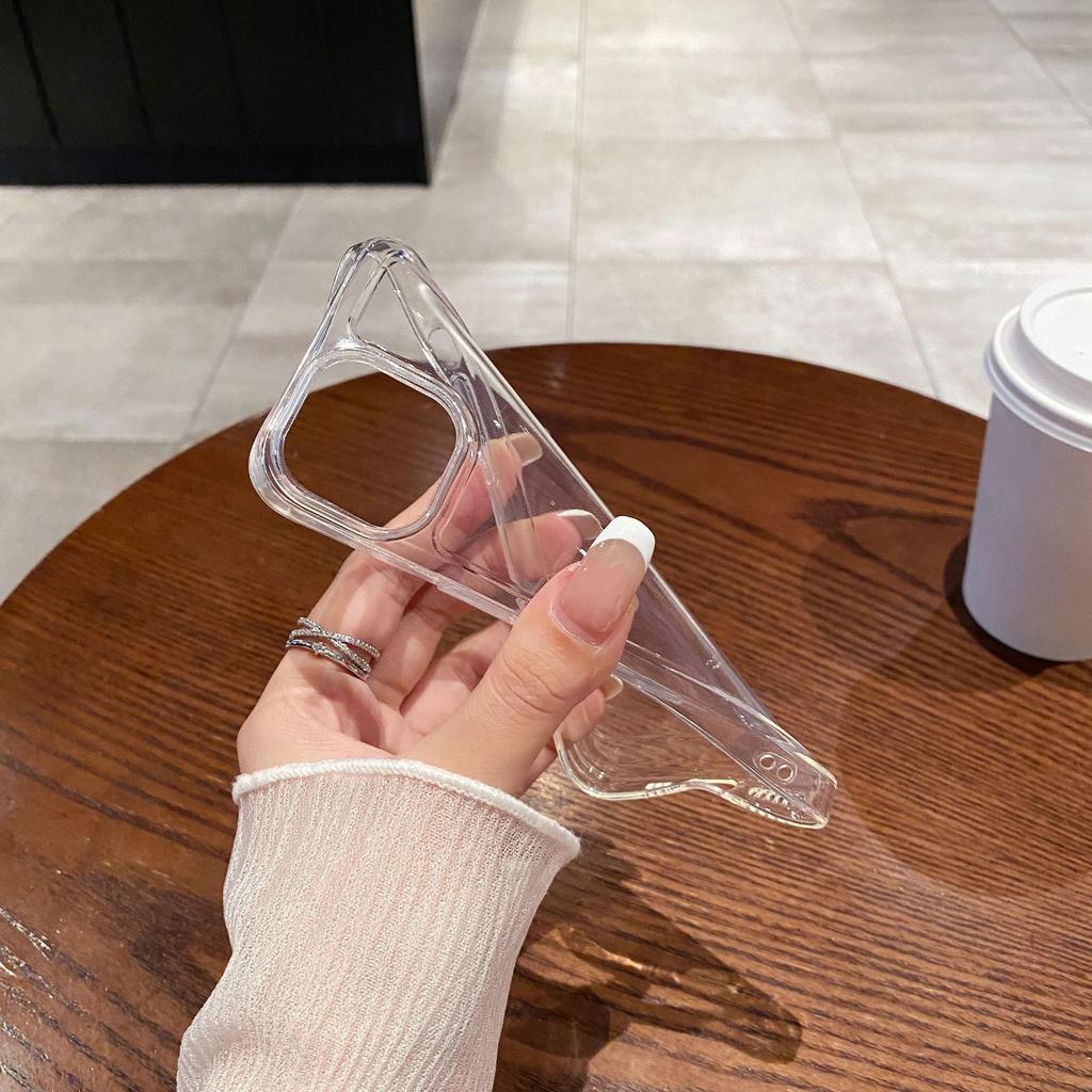 Space Shell Suitable for Apple 15promax 14 Large Hole Transparent Shell Simple Iphone13 Anti Fall Mobile Phone Case 16