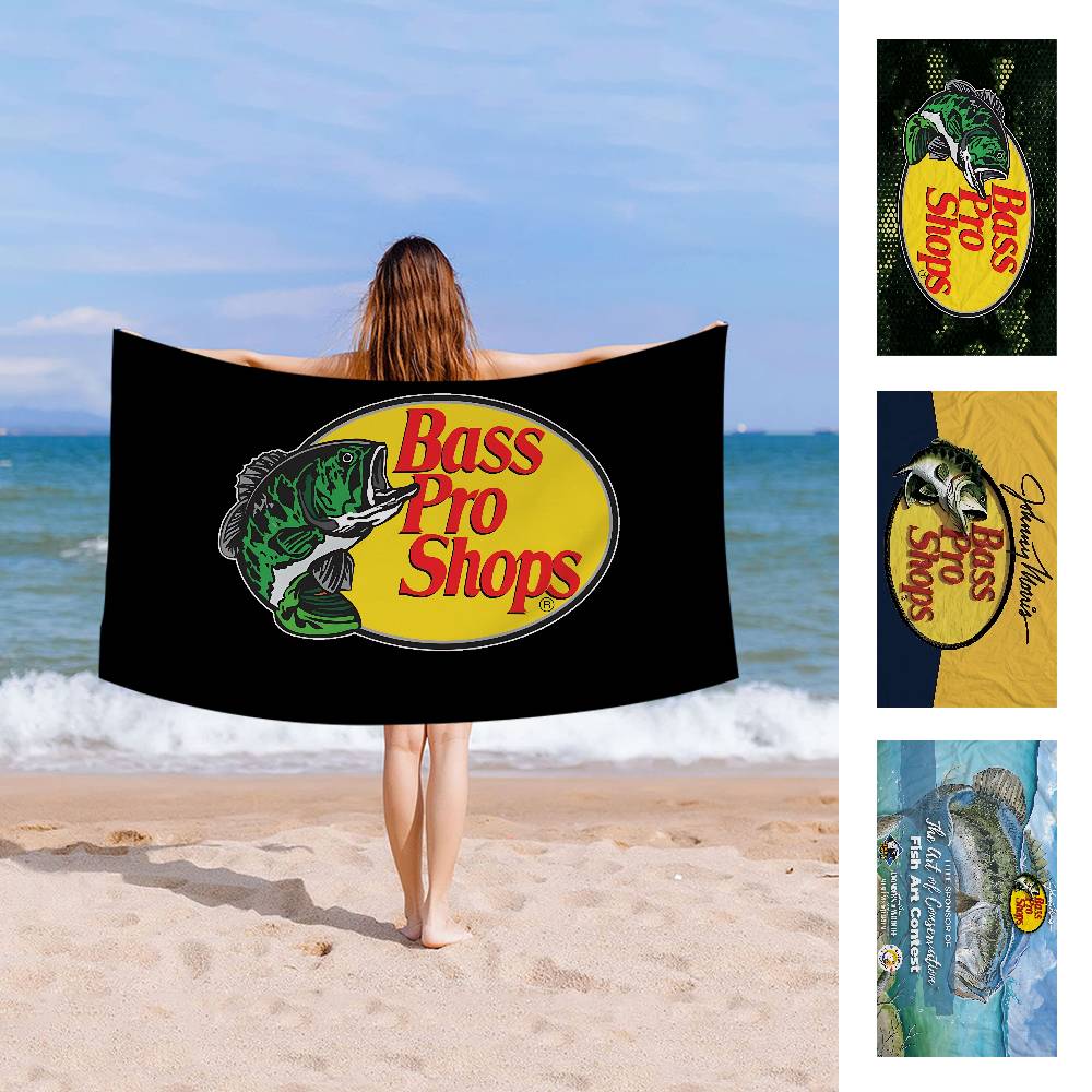Fiskemärke Bass-Pro-Shops Badlakan Mikrofiber Mjuk Vattenabsorberande Andningsbar För Flickor Barn Dekorativ Tecknad Strandhandduk