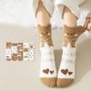 Autumn Winter Coral Velvet Socks Cartoon Bear Socks For Women Children Girls Middle Tube Thickened Sleep Socks Home Floor Socks