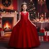 Embroidered Sleeveless Floor-Length Princess Gown for Girls - Performance & Wedding Dress