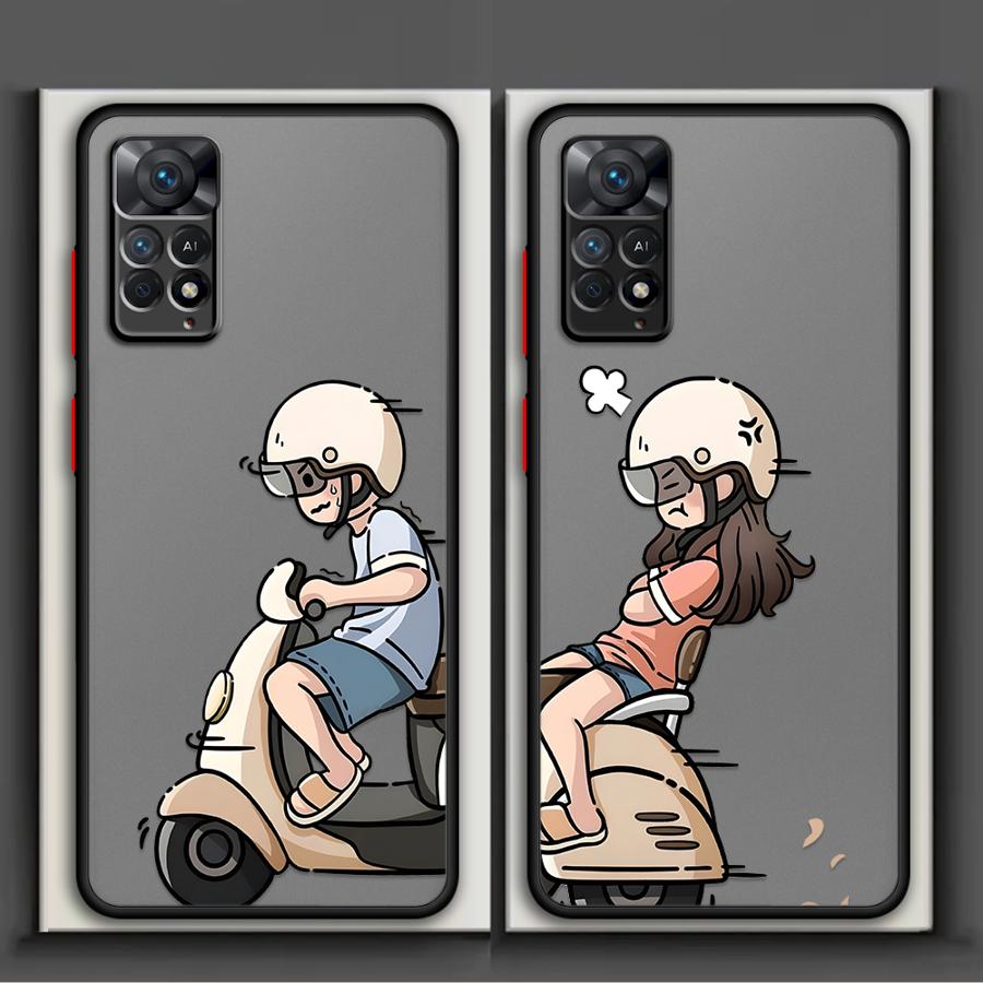 Cartoon Cute Couple Case for Xiaomi Redmi Note 14 A4 14C 11 12 13 Pro Plus 9S 10 13C Funda Back Phone Cover