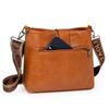 Retro Shoulder Bag 2025 Summer Casual Bucket Crossbody Bag For Women Messenger Bags Brown PU Leather Tassel Ladies Handbag