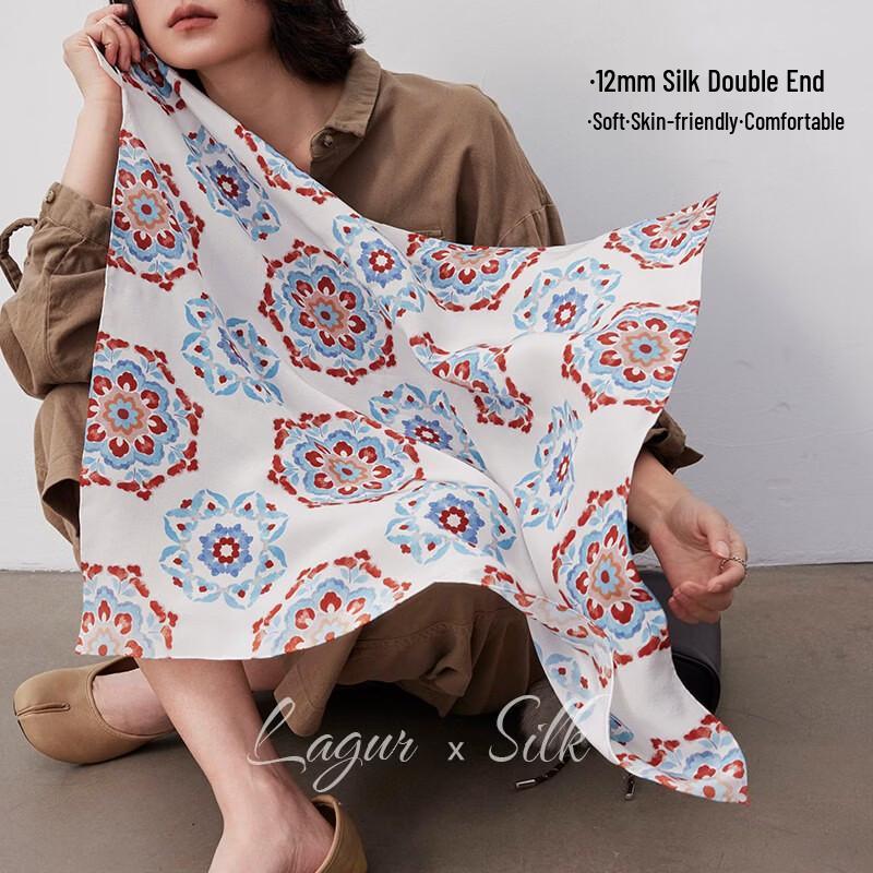 Lagur Oriental Auspicious Design Silk Scarf