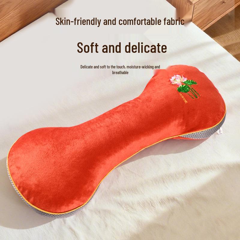 Soba Cervical Pillow with Mugwort Fluff and Holland Velvet Neck Protector