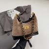 Retro Diamond Suede Crossbody Bag - Women's Versatile Color Block Shoulder Bag 2025