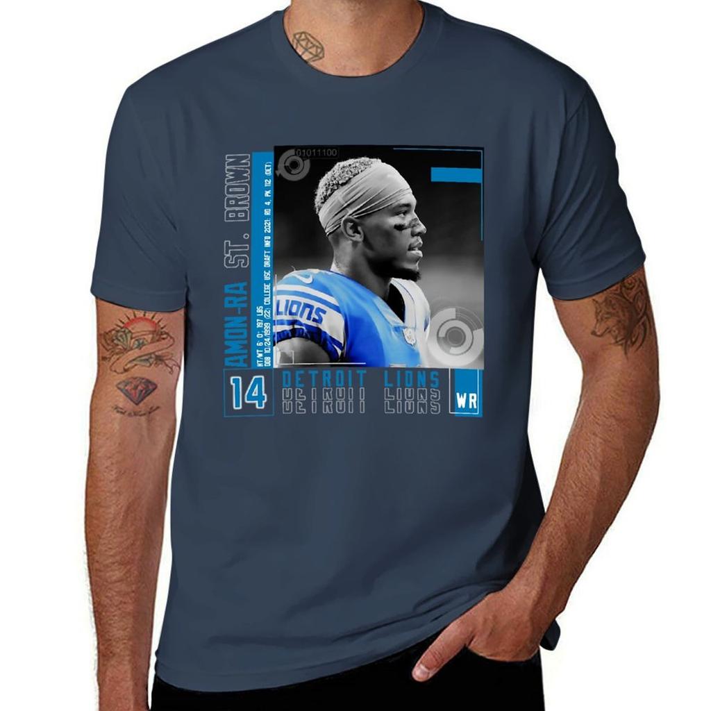Amon Sport Ra St Braun Fußball Edit Wandteppiche Löwen T-Shirt Klassisches Grafik Kurzarm Oberteil