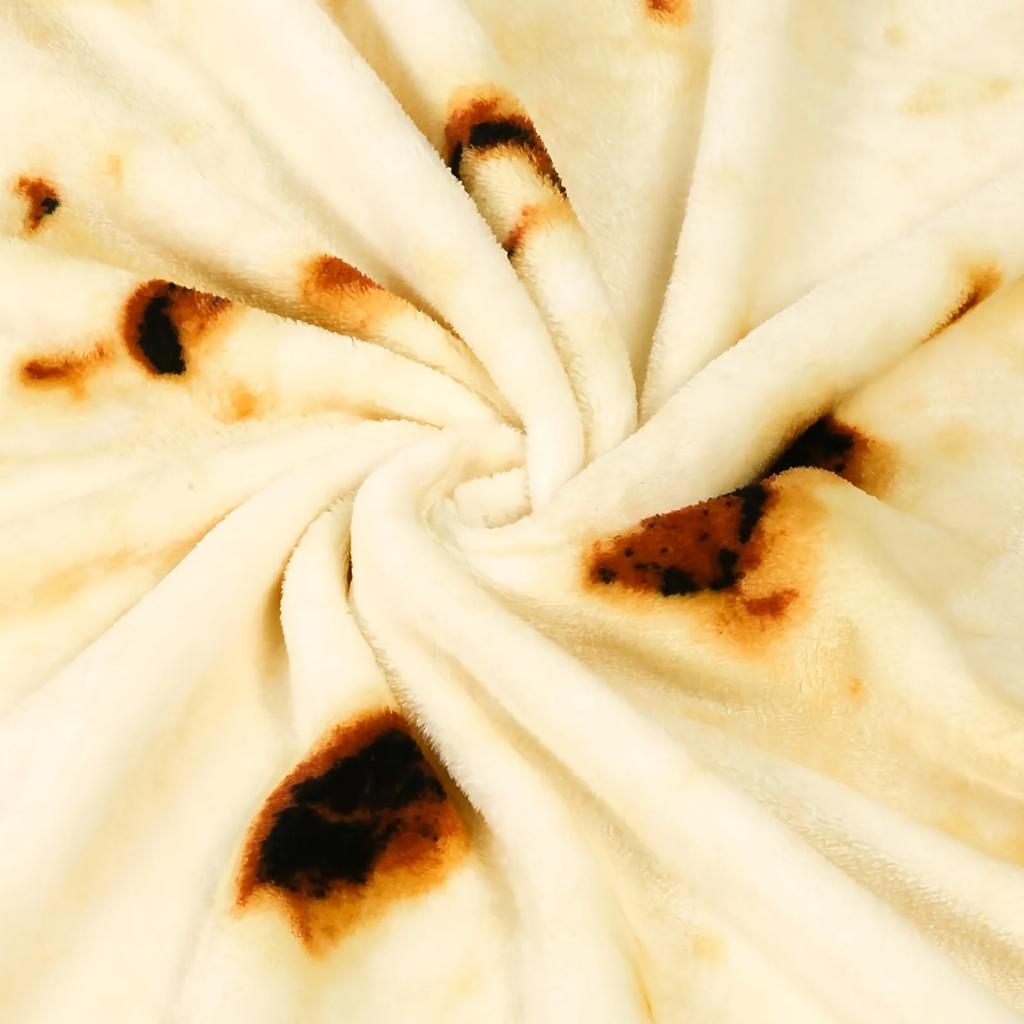 1Pcs Giant Burrito Tortilla Blanket – Double-Side Print Design for Adults Boys & Girls Cozy Flannel Novelty Food Throw Blanket