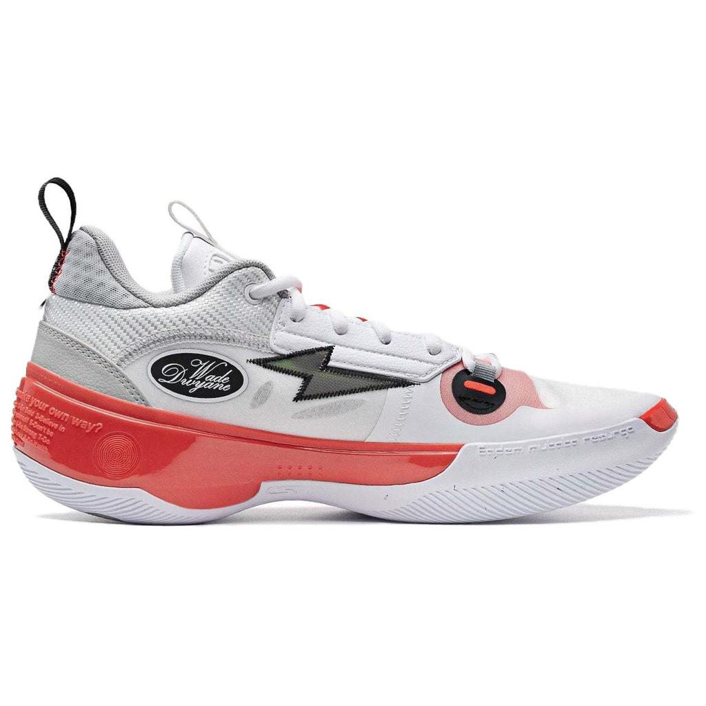 New LiNing Wade's Way 10 Low Cushioning, Wear Resistant Low Top Basketball Shoes Men's White Red ABAS083-14