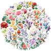 50Pcs Plant Flower Stickers Aesthetic Ins Decals Kids Toy Diy Notebook Bike Phone Luggage Car Waterproof Decoration Sticker