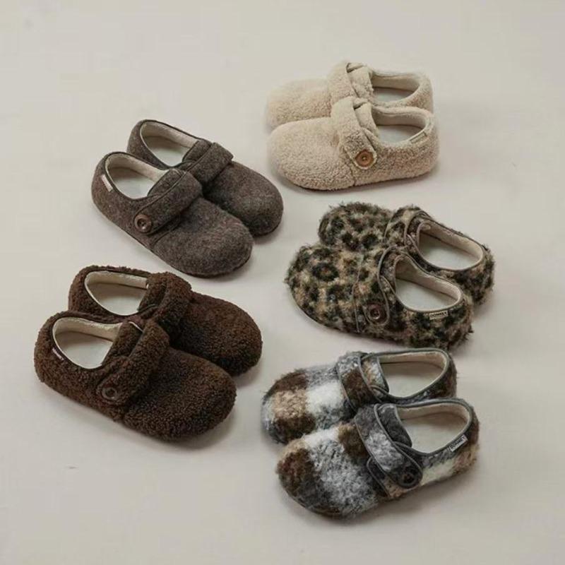 Fleece Shoes, Women's Warm Velcro Cotton Shoes, and High-heeled Shoes