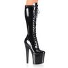 20Cm New Round Head Model Stage Super High Heel Boots Sticky Bottom Women's Red High Waterproof Table Fashion Boots YKC